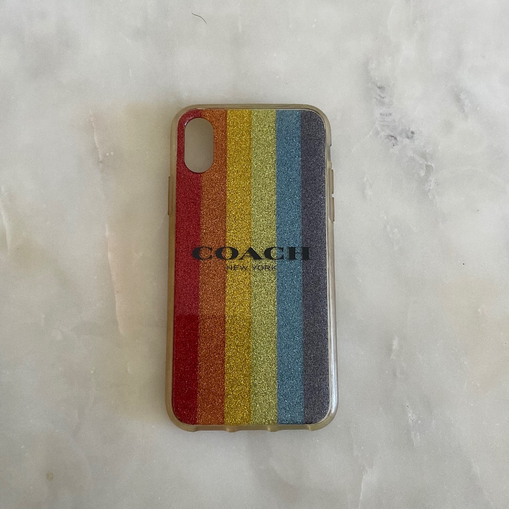 COACH GLITTER RAINBOW IPhone X case